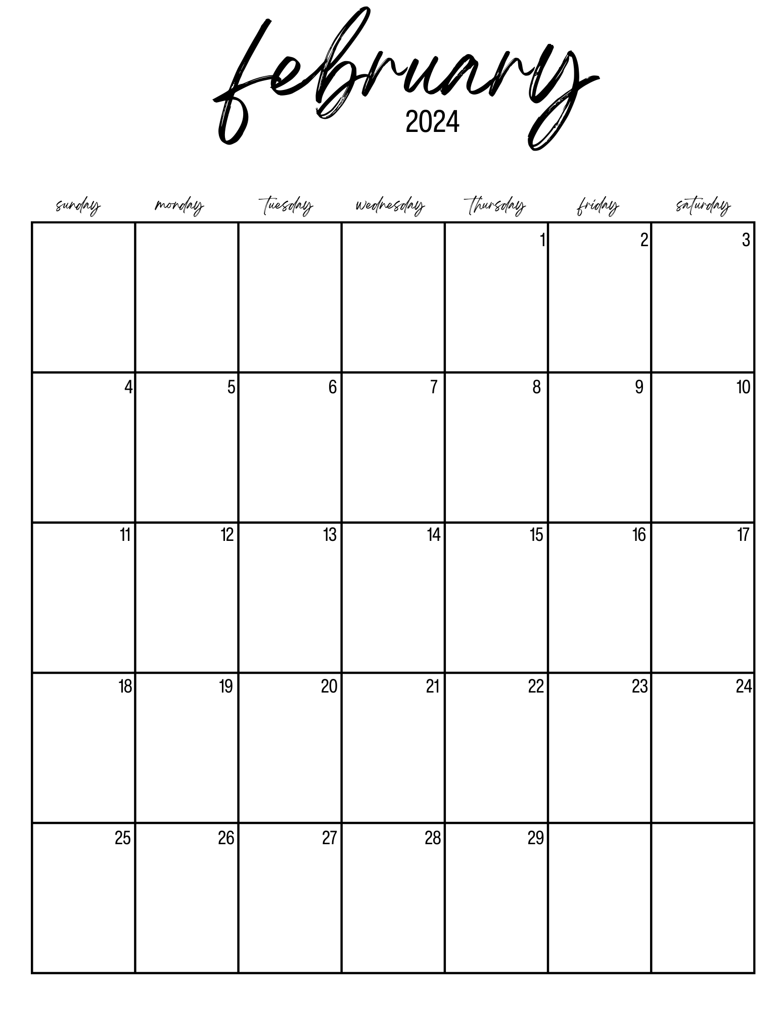 February 2024 Calendars » Paper Dream Printables